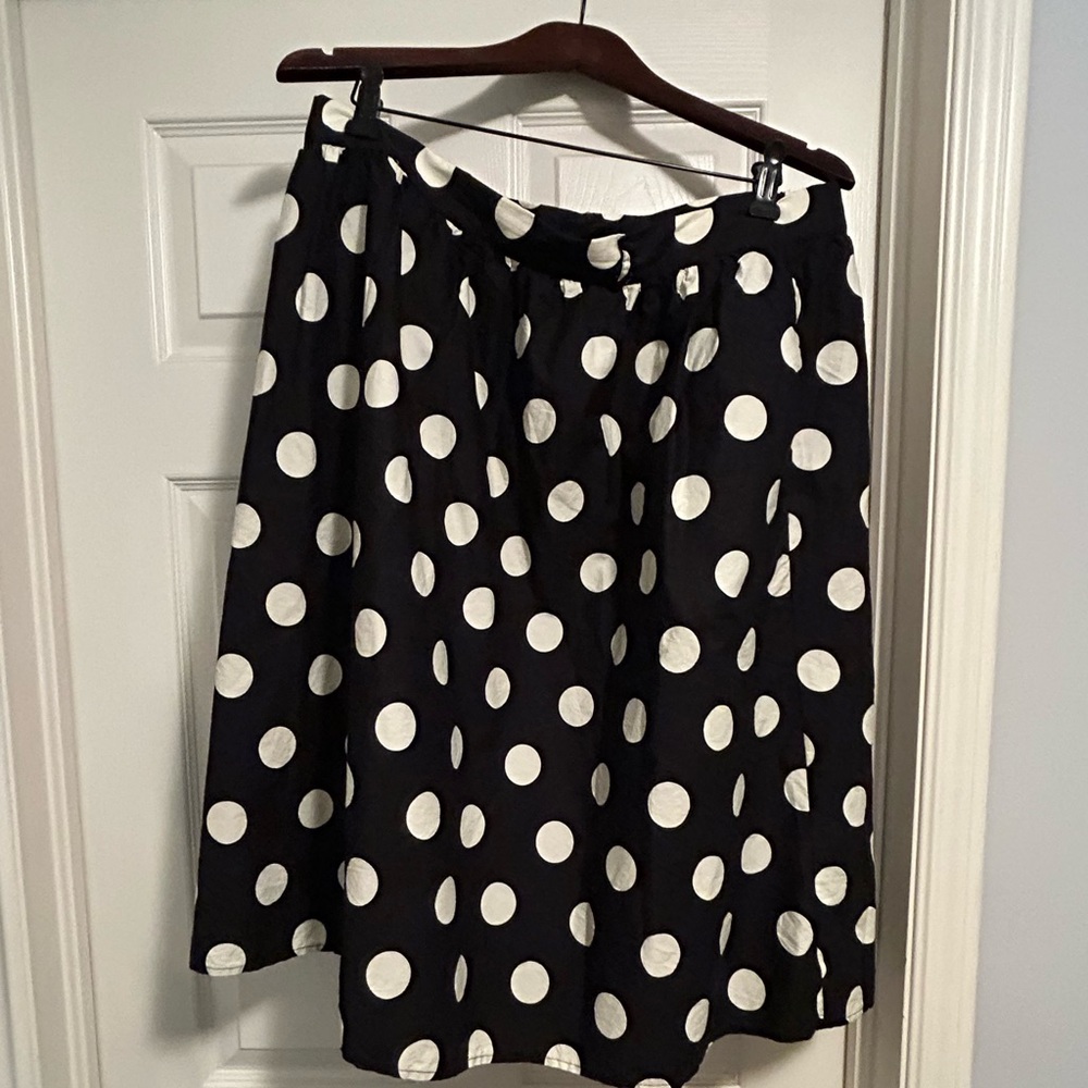 Modcloth Black and White Polka Dot A-Line Skirt